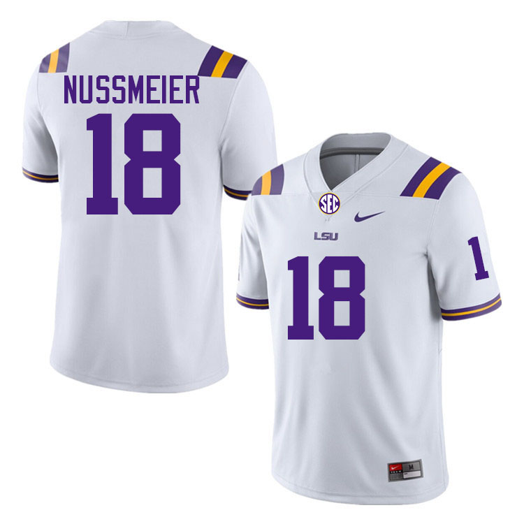 #18 Garrett Nussmeier LSU Tigers Jersey,Louisiana State University Tigers Football Jersey-White
